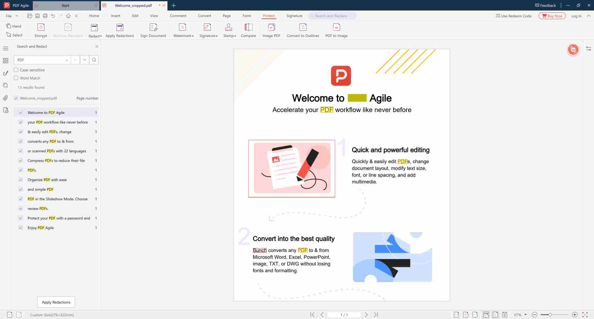 How to black out text in PDF using PDF Agile redaction tools